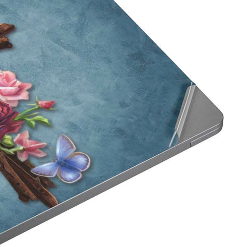 Brigid Ashwood Flower Cross Universal Laptop 12in (9.8 x 6.8in) Skin